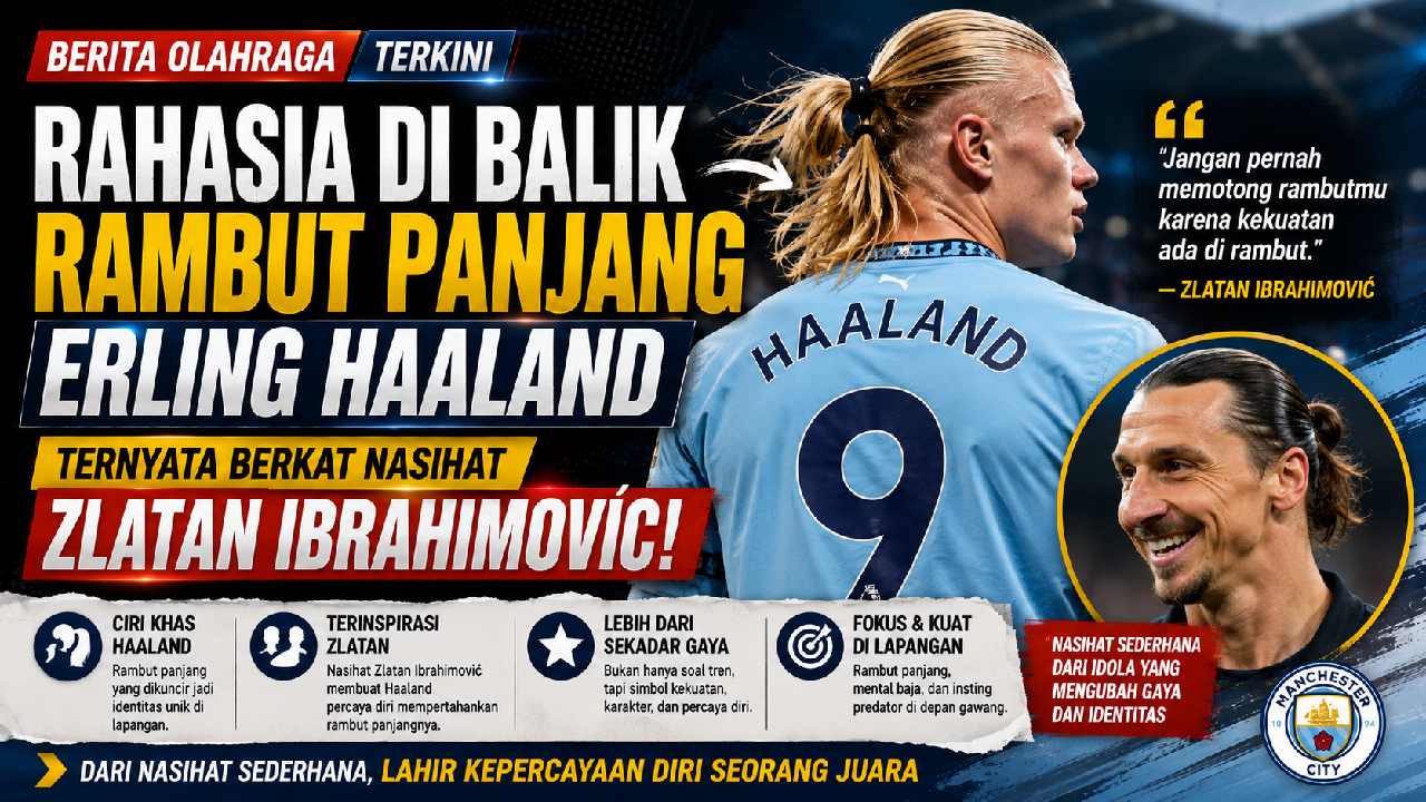Erling Haaland Pertahankan Rambut Panjang Berkat Nasihat Zlatan Ibrahimović