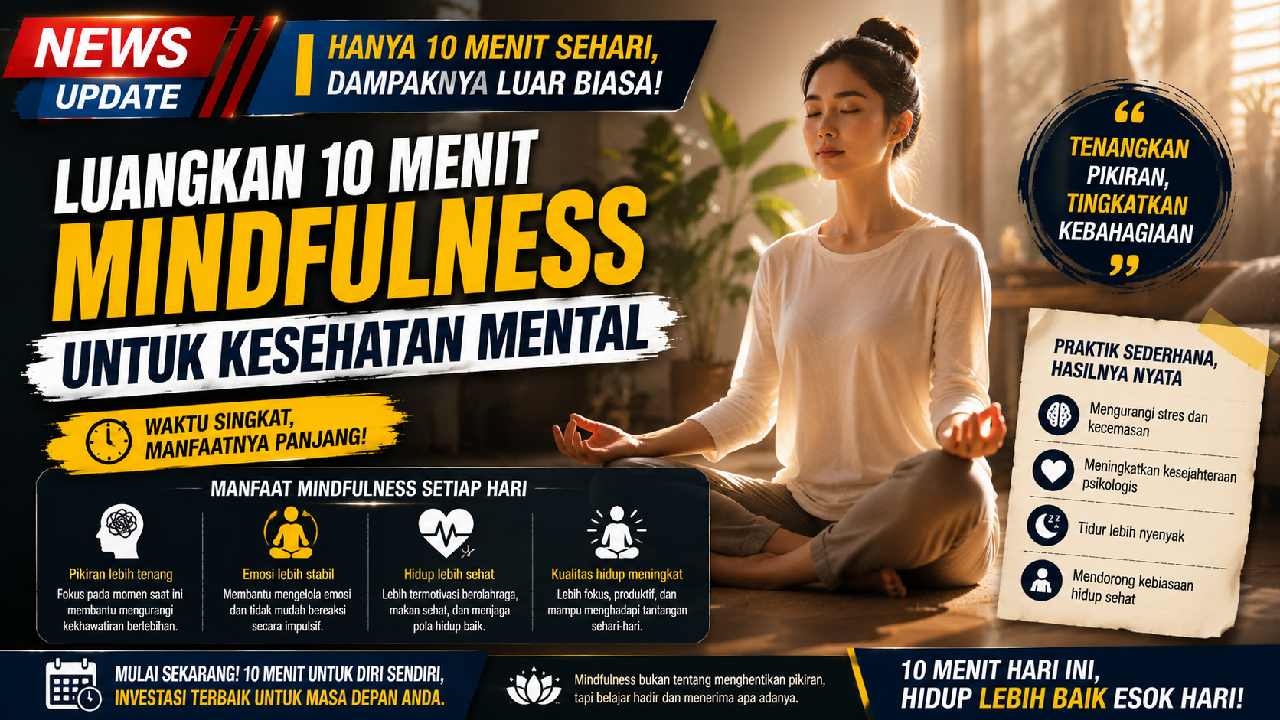 Luangkan 10 Menit untuk Mindfulness, Cara Sederhana Menjaga Kesehatan Mental di Tengah Kesibukan