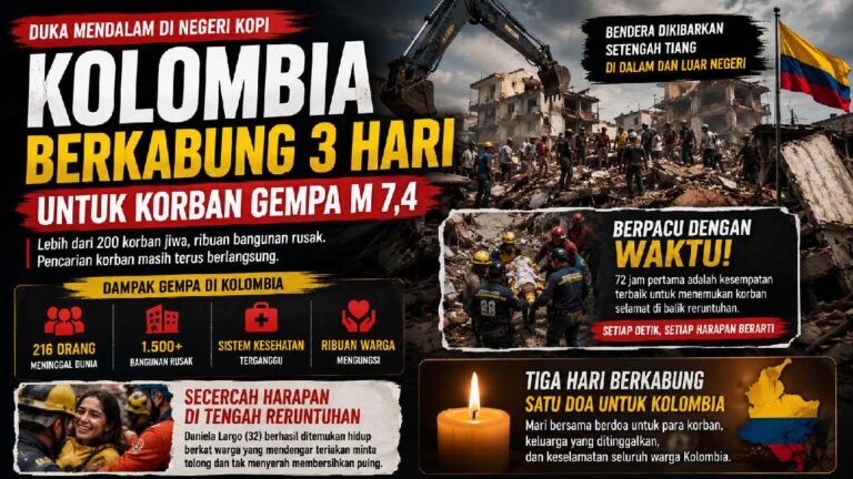 Kolombia Berkabung Tiga Hari, Harapan Masih Dicari di Reruntuhan Gempa