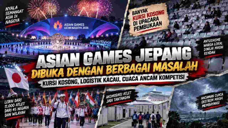 Asian Games Jepang Dibuka Meriah, Kursi Kosong dan Masalah Logistik Jadi Sorotan