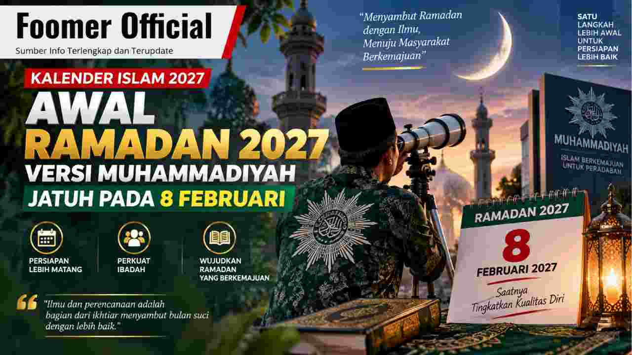 Awal Ramadan 2027 Versi Muhammadiyah Jatuh pada 8 Februari