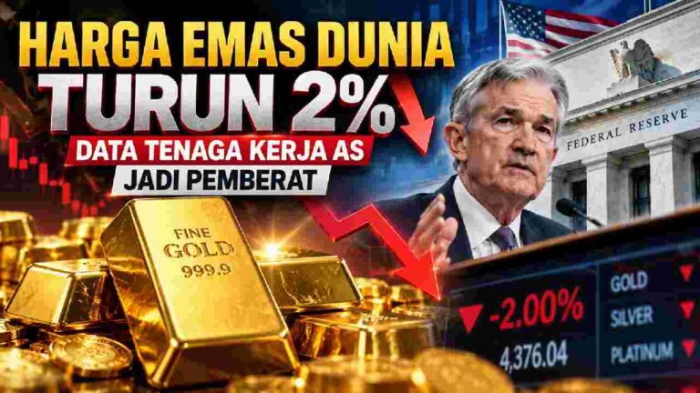 Harga Emas Dunia Tertekan, Data Tenaga Kerja AS Ubah Arah Pasar