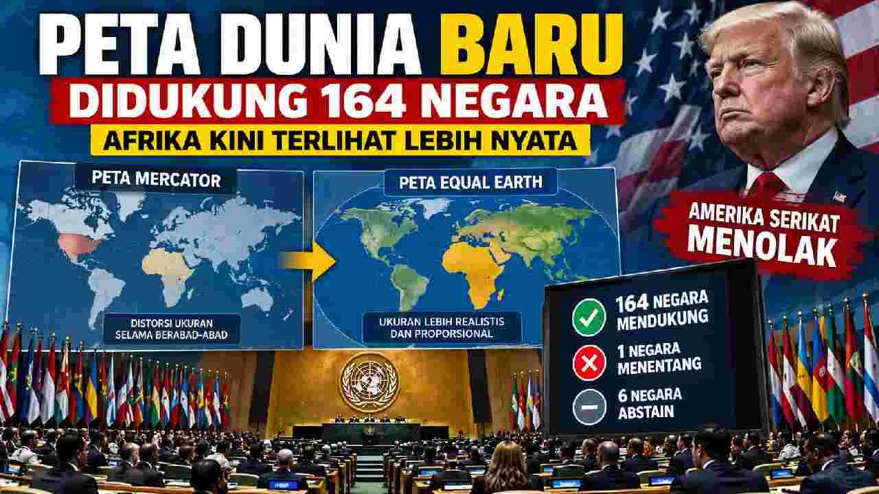 Peta Dunia Baru Didukung 164 Negara, Afrika Kini Terlihat Lebih Nyata