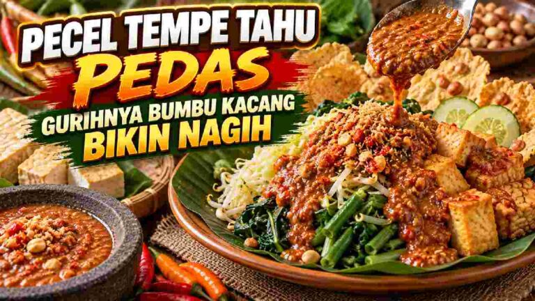 Pecel Tempe Tahu Pedas, Gurihnya Bumbu Kacang Bikin Nagih